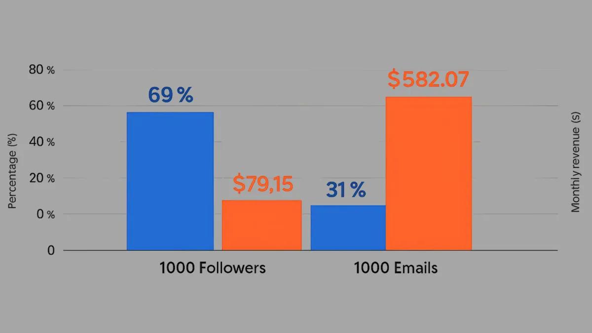 Followers vs Email Subscribers Chart